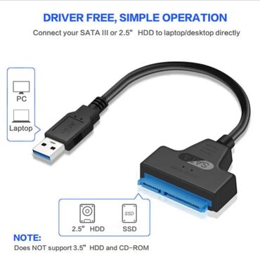 250 gb hard disk: Hard disk üçün USB 3.0" kabel. 2.5" HDD və SSD sərt disklərini