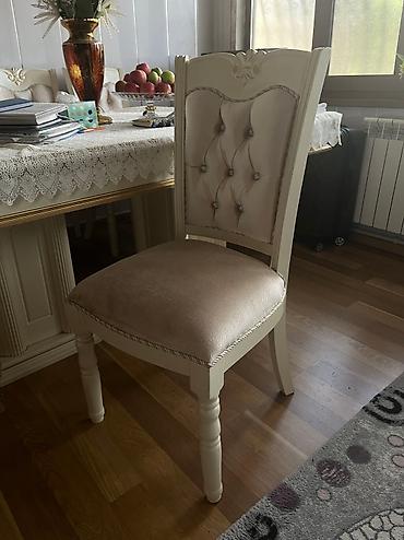 Mebel: Qonaq otağı üçün, İşlənmiş, Açılan, Dördbucaq masa, 8 stul — 2