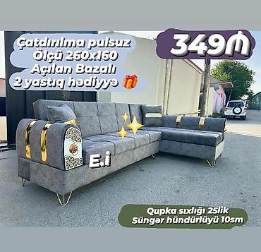 tap az kunc divanlar: Künc divan – açılan, bazalı model - Ölçü: 260 x 160 sm - Qupka — 1