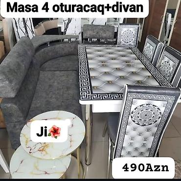 istollar: Mətbəx/qonaq otağı üçün dəst: - Masa + 4 oturacaq + divan - Dördkünc — 1