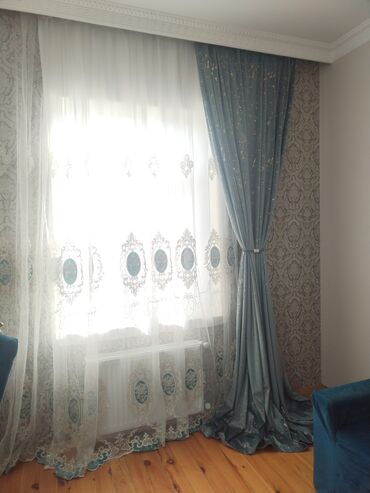 Pərdə və tüllər: İşlənmiş, Vilyur Pərdə, rəng - Ağ, Ödənişli çatdırılma — 3