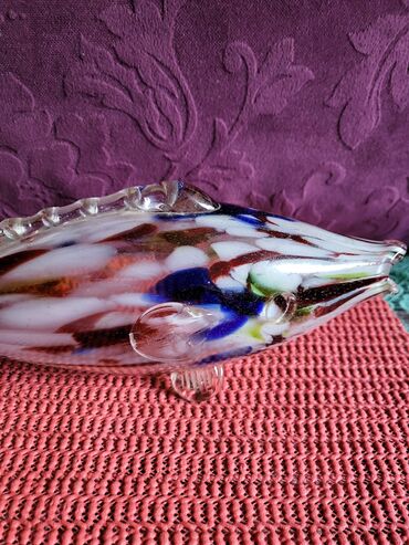 Staro posuđe i escajg: Murano nova figura duvano staklo. iz 60-ih. Duzina. 29,5cm — 8