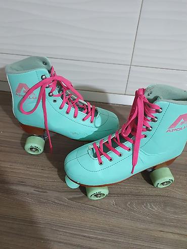 Roleri i rolšue: Rolsule - Boja čizme: mint/tirkizna - Pertle: jarko roze - Visoka — 12