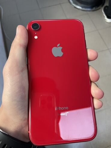 хр с: IPhone Xr, Б/у, 64 ГБ, Красный, Защитное стекло, Чехол