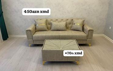 Divanlar: Tek divan – 450 AZN - Müasir dizayn: dərin kapitone tikişlər, qızılı — 37