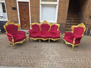 Stilske garniture: Luksuzni set nameštaja u baroknom stilu – trosed i dve fotelje - — 6