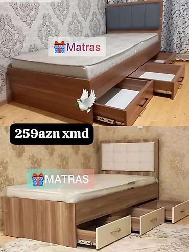 Кровати: Новый, Односпальная кровать, С выдвижными ящиками — 1