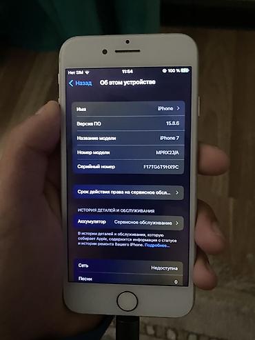Apple iPhone: IPhone 7, Б/у, 128 ГБ, Серебристый, Чехол, 100 % — 1