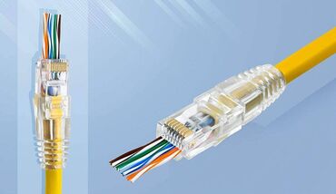 Modemlər və şəbəkə avadanlıqları: Pass Through CAT5e RJ45 connector / Şəbəkə konnektorları 50 ədəd ✅ — 5
