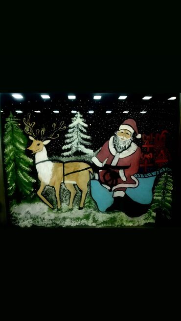 Bayram bəzəkləri: Yeni il vitraj rəsmləri – pəncərə və vitrin bəzəyi - Xidmət: Şüşə — 1