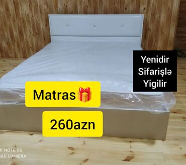 krovatlar: Новый, Двуспальная кровать, Без подьемного механизма, С матрасом, Азербайджан