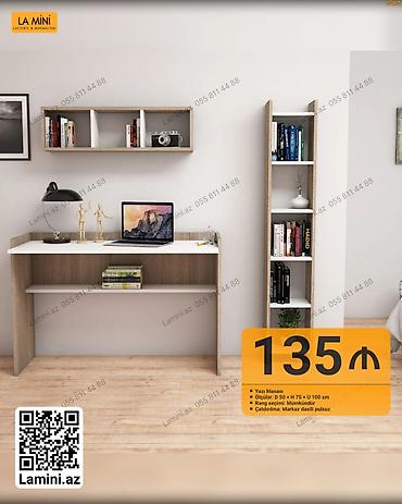 par: LA MINI – Yazı masası və rəf dəsti - Məhsul: Yazı masası + divar rəfi — 1