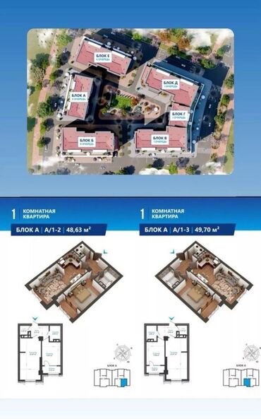 иссык куль недвижимость: 1 комната, 48 м², Элитка, 5 этаж, ПСО (под самоотделку)