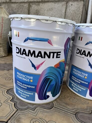краска половая: Алкидная эмаль, Другая маркировка, DIAMANTE, Для внутренней работы, цвет - Зеленый, 19 кг, Глянцевая, Адгезионная, Новый