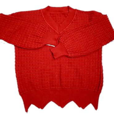 свитер новогодний: Пуловер, цвет - Красный, XS (EU 34)