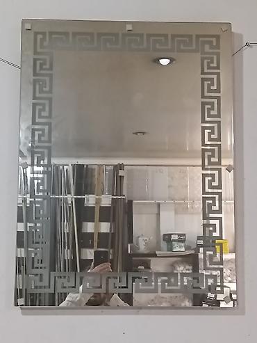 Ev üçün dekor: Güzgü Divar üçün, Düzbucaqlı, Hamam üçün, Naxışlı — 1