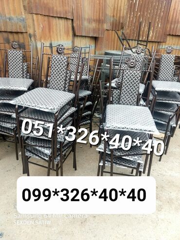 Bağ, çöl oturacaqları: Yeni, Sadə stul, Metal, Azərbaycan — 16