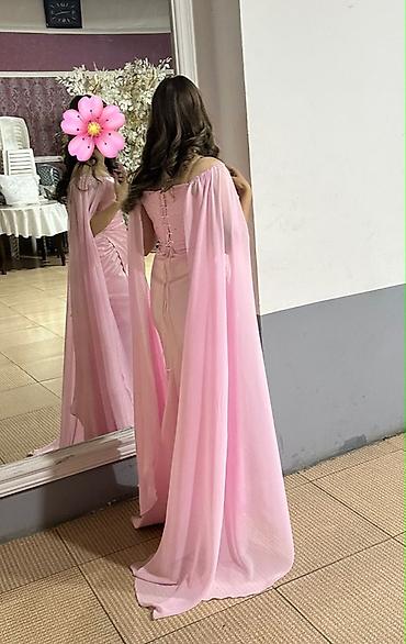 Женская одежда: Zərif çəhrayı ziyafət geyimi Bir dəfə geyinilib✅ - Model: çiyinləri — 2