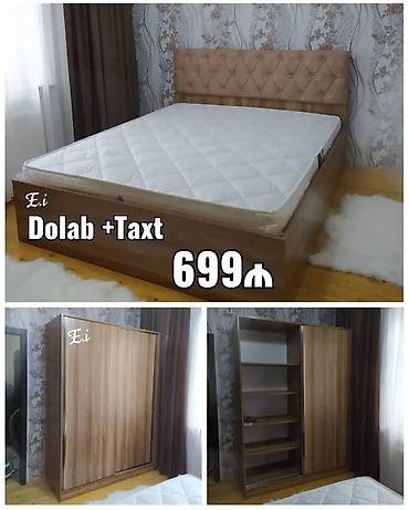 Yataq otağı dəsti – Dolab + Taxt - Taxt: Yumşaq başlıqla, klassik lalafo.az -da Yataq otağı dəsti – Dolab + Taxt - Taxt: Yumşaq başlıqla, klassik