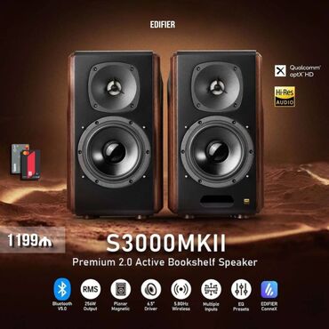 Dinamiklər və musiqi mərkəzləri: Edifier S3000MKII Premium 2.0 Dinamik Sistemi • Xüsusi 5.8GHz simsiz