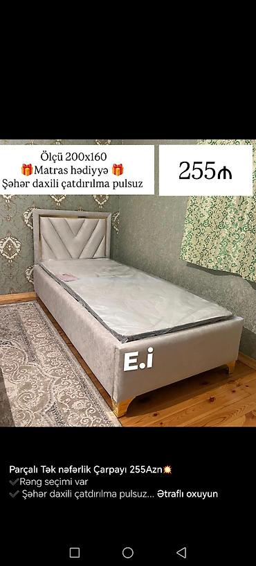 матрасы в: Parçalı tək nəfərlik çarpayılar – ölçü 200x90 - Başlıq dizaynı — 5