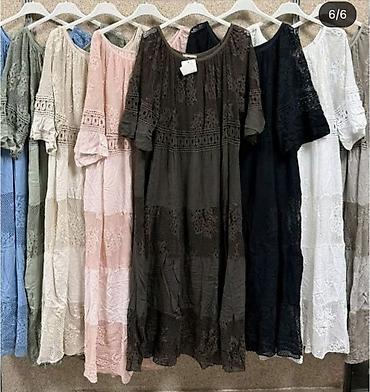 stich sat: Dugačka ženska haljina sa čipkom, boho/romantičan stil. - Rukavi: 3/4 — 6