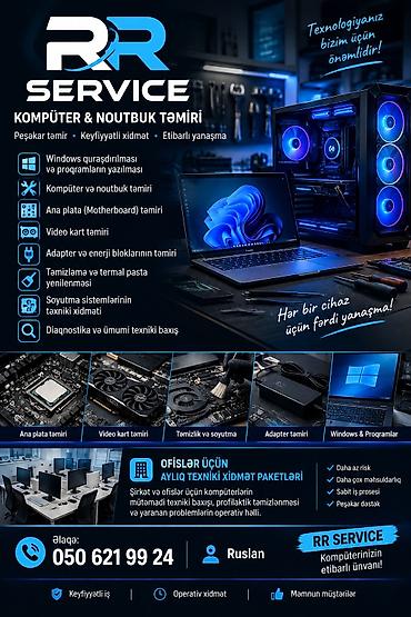 Ремонт ноутбуков, компьютеров: **Kompüter və Noutbuk Təmiri | RR SERVICE** Kompüter və noutbukların — 1