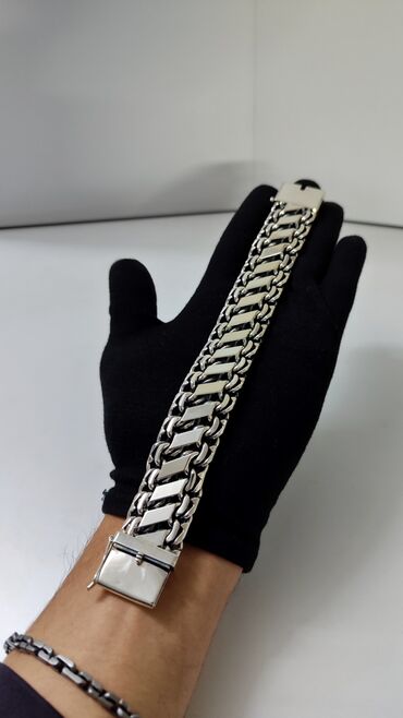 Серебряные цепочки: Серебряный браслет "Двойной Бисмарк" Вес 126 грамм — 3