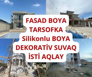 fasad emulsiya rengleri: " Fasad Boya Construction " Evlərinizin Fasadı, Hündür Mərtəbəli