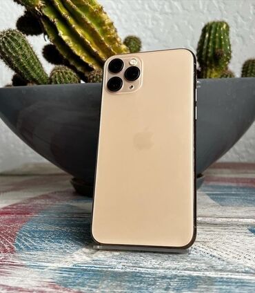 айфон 11 плата: IPhone 11 Pro Max, Колдонулган, 256 ГБ, Алтын, Коргоочу айнек