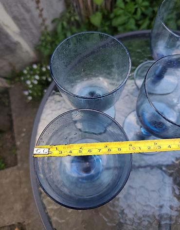 barokna ogledala: PREDIVAN KOMPLET ČAŠA OD PLAVOG STAKLA set od 6kom. Crate & Barrel — 4
