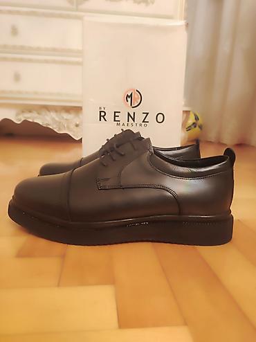 Туфли: RENZO Maestro kişi dəri ayaqqabısı - Rəng: qara - Model: bağcıqlı — 6