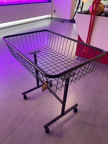 Оборудование для магазинов: Ticarət üçün metal səbət arabası - Material: toz boyalı möhkəm metal — 1