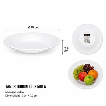 KMT Stakleni duboki tanjir sa okruglim ivicama 2419899 - Brend: Kmt