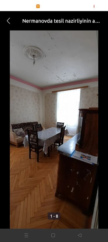 mingecevirde kiraye evler ayliq: Nermanovda tesil nazirliyinin arxasinda 4/4 mertebesinde 2 otaqli ev