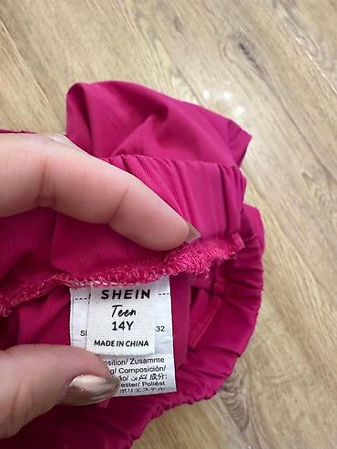 SHEIN Teen qız şalvarı - Model: düz kəsim, rahat gündəlik stil -