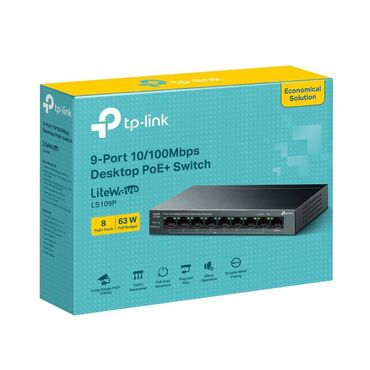 komputer kabel: TP-Link - LS109P (8 Port PoE+ ilə 9-Port 10100Mbps İş masası açarı) •