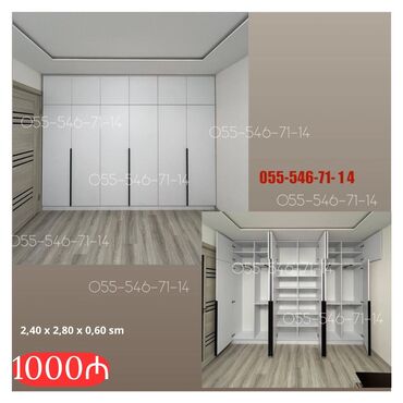 Dolablar: Yeni, 4 qapılı Düz dolab, Qarderob, paltar dolabı