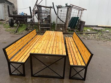 Скамейки: Скамейка Металл, Со спинкой — 10