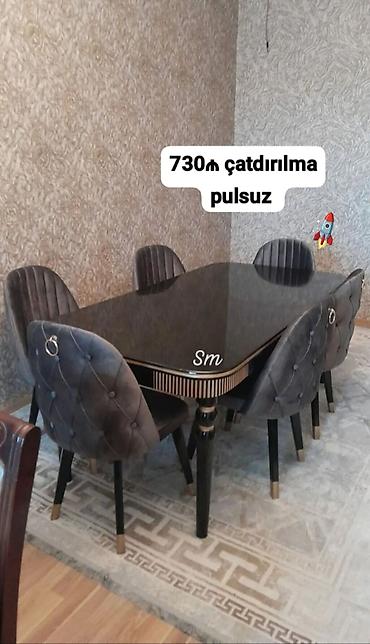 stul uzu: Qonaq otağı üçün, Yeni, Açılmayan, Dördbucaq masa, 6 stul — 1