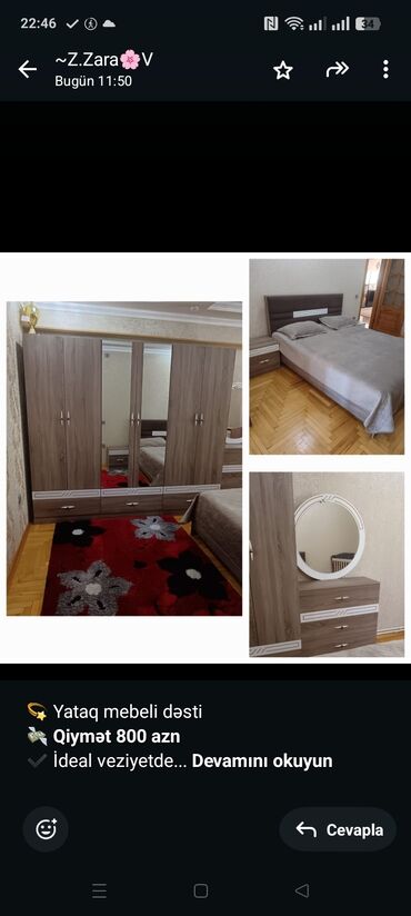 Pufiklər: 💫 Yataq mebeli dəsti 💸 *Qiymət 800 azn* ✔️ İdeal veziyetde ✔️ Matras
