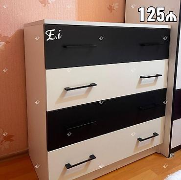 Komodlar: Mebel: 4 çekmecəli komod - Rəng: qara–ağ kombinasiyası - Dizayn — 1