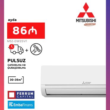 supermax kondisioner pult: Kondisioner Mitsubishi, Yeni, 30-35 kv. m, Split sistem, Kredit var, Pulsuz quraşdırılma