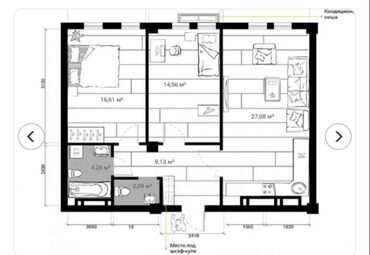 Продажа квартир: 3 комнаты, 74 м², Элитка, 6 этаж, ПСО (под самоотделку)