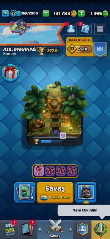 video reqstrator: Clash Royal hesabı satılır 2720 kupa 1350 taş 250 taşlıq nadir emoji