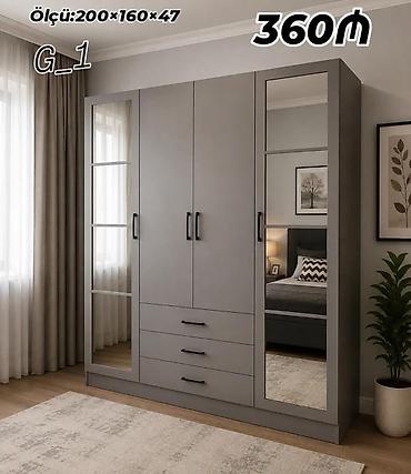 Ev üçün mebel: G_1 model geyim dolabı Ölçü: 200 × 160 × 47 sm Qiymət: 360 ₼ - — 1