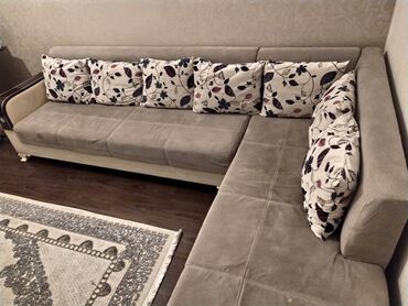 divan dəri: Угловой диван, Б/у, Раскладной, С подъемным механизмом, Нет доставки