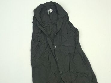 czarne bluzki bufiaste rękawy: Сорочка жіноча, H&M, S, стан - Хороший