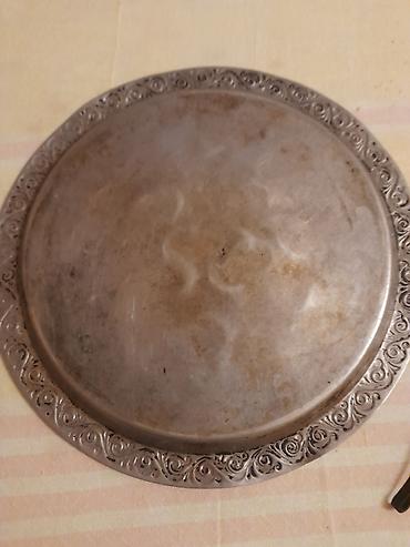 Antiq üslubda metal sini (dəzgah tepsisi) - Material: metal (gümüşü