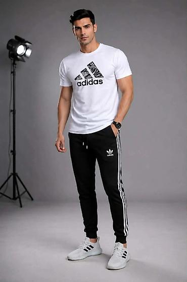 adidas sweatsuit: Muški sportski komplet – Adidas - Gornji deo: bela kratka majica sa — 1